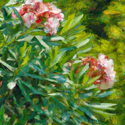Une image de Nerium oleander - L'arbuste méditerranéen aux fleurs roses - image générée par IA (DALL-E)