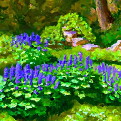 Une image de Les secrets de plantation et d'entretien de la Bugle rampante pour un jardin magnifique - image générée par IA (DALL-E)