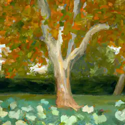Une image de Un arbre majestueux pour sublimer votre jardin : le Liriodendron tulipifera - image générée par IA (DALL-E)