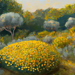 Une image de Helichrysum stoechas : la petite plante jaune qui illumine les jardins méditerranéens - image générée par IA (DALL-E)