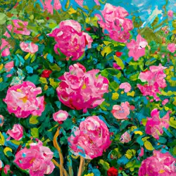 Une image de Rosier de Rescht, une merveille pour votre jardin - image générée par IA (DALL-E)