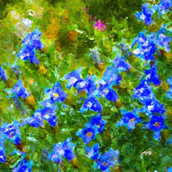Une image de Les merveilleuses fleurs bleues de la Gentiane des Alpes pour égayer votre jardin de montagne - image générée par IA (DALL-E)