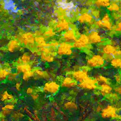 Une image de Le Sorbier à Oreillettes : Un Petit Arbre aux Fleurs Jaunes pour Embellir Votre Jardin de Montagne - image générée par IA (DALL-E)