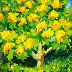 Une image de Le Platane commun : un arbre majestueux aux fleurs jaunes pour embellir votre jardin - image générée par IA (DALL-E)