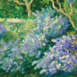 Une image de Ceanothus thyrsiflorus: l'arbuste méditerranéen aux fleurs violettes - image générée par IA (DALL-E)