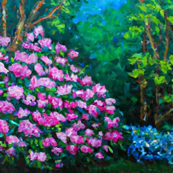 Une image de Rhododendron ferrugineum : un arbuste impressionnant pour les jardins de montagne - image générée par IA (DALL-E)