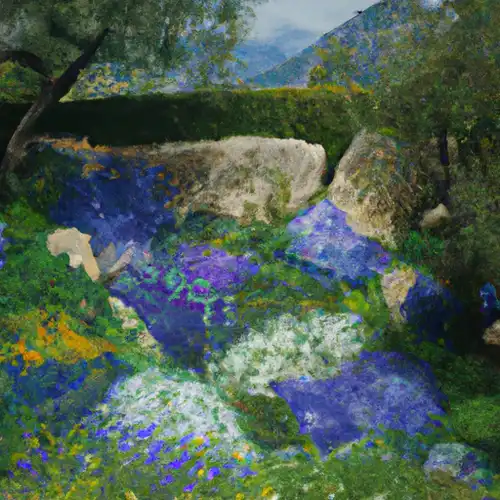 Une image de Alyssum saxatile : une plante couvre-sol aux fleurs bleues pour illuminer votre jardin méditerranéen - image générée par IA (DALL-E)