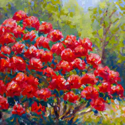 Une image de Le Rhododendron commun : une plante impressionnante pour votre jardin - image générée par IA (DALL-E)