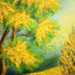 Une image de L'Acacia dealbata : un arbre méditerranéen au charme exotique - image générée par IA (DALL-E)