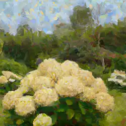 Une image de Les merveilles cachées de l'Hortensia 'Annabelle' : une plante indispensable pour votre jardin - image générée par IA (DALL-E)