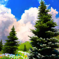 Une image de Abies alba : l'arbre blanc des montagnes - image générée par IA (DALL-E)