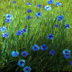Une image de La Centaurée Bleuet: Une petite plante aux fleurs bleues étonnantes - image générée par IA (DALL-E)