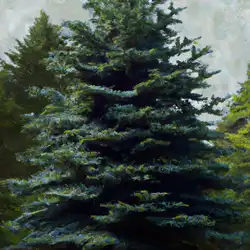Une image de Le Picea abies, un sapin majestueux pour embellir votre jardin - image générée par IA (DALL-E)